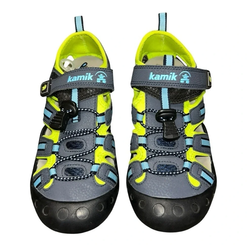 Kamik Kids' Gray and Green Outdoor Sandals size CLOSED-TOE SANDALS CRAB size 3